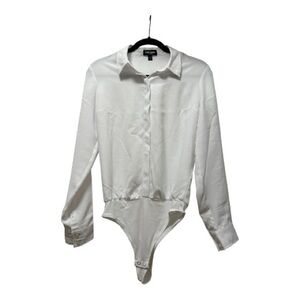 Express White Long Sleeve Bodysuit
